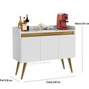 Ver imagem 4 de Aparador Canto do Café Junior Luxo 3 Portas Pés Palito Cor Branco / Madeirado Comprar Moveis em Casa