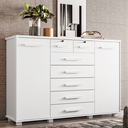 Ver imagem 3 de Cômoda de 7 Gavetas 2 Portas Fontana Móveis Albatroz:branco