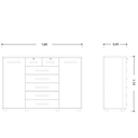 Ver imagem 6 de Cômoda de 7 Gavetas 2 Portas Fontana Móveis Albatroz:branco