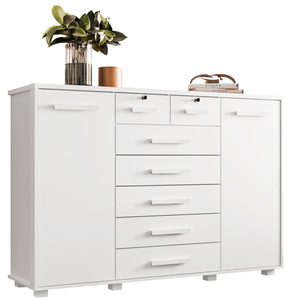 Cômoda de 7 Gavetas 2 Portas Fontana Móveis Albatroz:branco