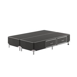 Base Box Gaveta Bipartido Queen Spubio Incofal Marrom 158x198x40cm - 2