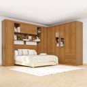 Ver imagem 1 de Guarda-roupa Casal Modulado Andorra 10 Portas 4 Gavetas com Espelho Cinamomo - Pnr Móveis