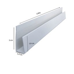 Kit com 150m de Acabamento Perfil "U" para Forro PVC 3cmx3,00m Bariri - 2