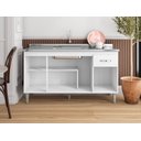 Ver imagem 2 de Balcão Gabinete P/ Pia Gabriela com Tampo 150 Cm Ajl Móveis - Branco