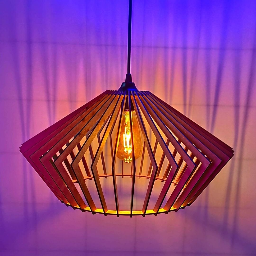 Luminária Teto tipo Pendente em MDF Completa MadeiraMadeira