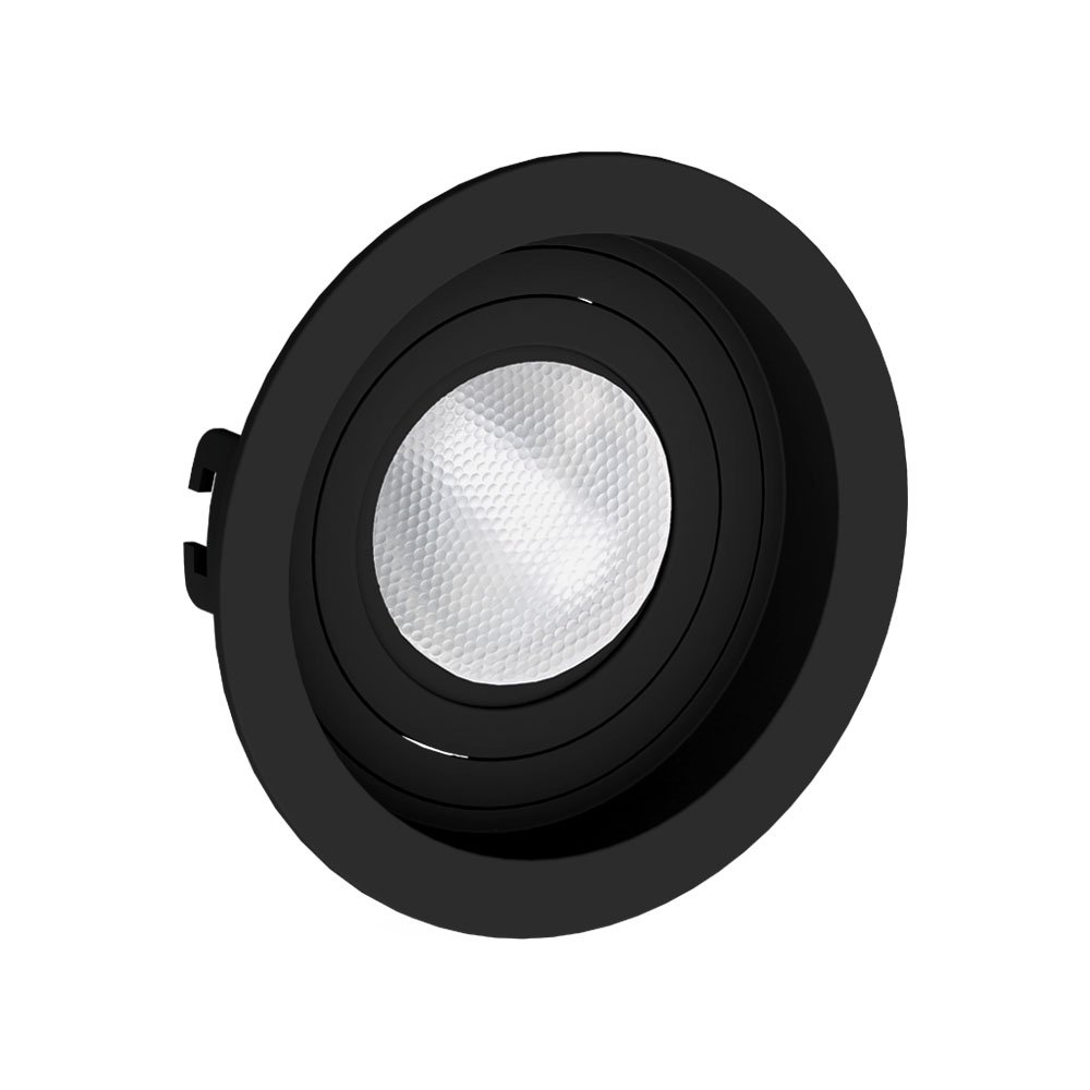 Kit 19 Spot Embutir Redondo Recuado Par20 Preto + Lâmpada Led 4,8w 6500k - 2