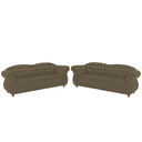 Ver imagem 1 de Dois Sofás Chesterfield Merlo 3 lugares 2,30 - Suede Bege / Decoração, recepção, Barbearia