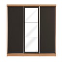 Ver imagem 1 de Guarda Roupas Casal 3 Portas de Correr 3 Espelhos Kappesberg Tapajós/preto 208cm