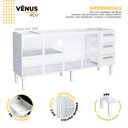 Ver imagem 2 de Gabinete de Cozinha para Pia 200 em Aço Vênus 3 Gavetas Branco - Cozimax