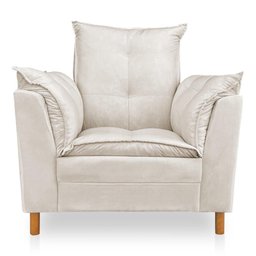 Kit Poltrona Amamentação Sara + Puff Suede Bege Dal Poz Estofados - 2