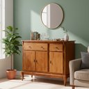Ver imagem 2 de Balcão Linz 3 Portas Pés Luis Xv 99 X 132 X 45 Cm (a X L X P) - Cor Imbuia Glazer