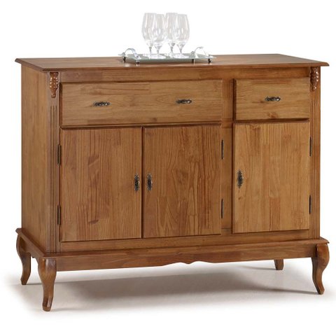 Balcão Linz 3 Portas Pés Luis Xv 99 X 132 X 45 Cm (a X L X P) - Cor Imbuia Glazer