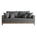 Ver imagem 2 de Sofá 3 Lugares Beny Base de Madeira Linho Cinza Madeira Prima