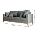 Ver imagem 3 de Sofá 3 Lugares Beny Base de Madeira Linho Cinza Madeira Prima