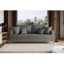 Ver imagem 1 de Sofá 3 Lugares Beny Base de Madeira Linho Cinza Madeira Prima