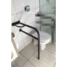 Barra Segurança Lateral Apoio C Pé Banheiro Deficiente Idoso - Preto - 1