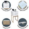 Mesa de Cabeceira Eco Industrial 30cm Branco 2 Gavetas Pés Ferro Dourado para Quarto Cama - 4