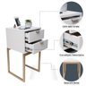 Mesa de Cabeceira Eco Industrial 30cm Branco 2 Gavetas Pés Ferro Dourado para Quarto Cama - 3