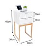Mesa de Cabeceira Eco Industrial 30cm Branco 2 Gavetas Pés Ferro Dourado para Quarto Cama - 2