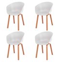 Ver imagem 1 de Kit 4 Cadeiras Toledo Anm8095f Anima Office Assento em Polipropileno Branco Base Aço Simulando