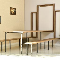 Kit Mesa Dobrável Retrátil de Parede 13 Lugares com Bancos(2,75m) - Noronha - 8