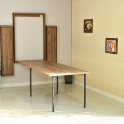 Kit Mesa Dobrável Retrátil de Parede 13 Lugares com Bancos(2,75m) - Noronha - 4
