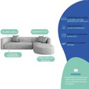 Ver imagem 4 de Sofá Modular Sala de Estar Decoração Luxo 265cm Lado Esquerdo Linho Celinne Luxuoso Cinza Claro