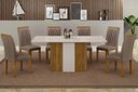 Ver imagem 1 de Mesa Doha 1,60 Decor/off Tampo Off C/vidro 6 Cadeiras Doha
