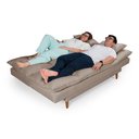 Ver imagem 3 de Sofá Cama Andorra com Banqueta Suede 3 Lugares Chocolate 377 Império