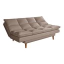 Ver imagem 7 de Sofá Cama Andorra com Banqueta Suede 3 Lugares Chocolate 377 Império