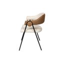 Ver imagem 4 de Cadeira Zaya Metal Preto Design Atemporal Sala de Jantar Moderna - Linho Off White/ Durango Kaki