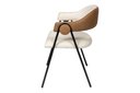 Ver imagem 4 de Cadeira Zaya Metal Preto Design Atemporal Sala de Jantar Moderna - Linho Off White/ Durango Kaki