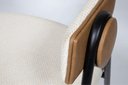 Ver imagem 5 de Cadeira Zaya Metal Preto Design Atemporal Sala de Jantar Moderna - Linho Off White/ Durango Kaki