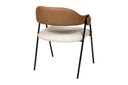 Ver imagem 3 de Cadeira Zaya Metal Preto Design Atemporal Sala de Jantar Moderna - Linho Off White/ Durango Kaki