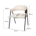 Ver imagem 6 de Cadeira Zaya Metal Preto Design Atemporal Sala de Jantar Moderna - Linho Off White/ Durango Kaki