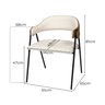 Cadeira Zaya Metal Preto Design Atemporal Sala de Jantar Moderna - Linho Off White/ Durango Kaki - 6