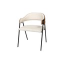Ver imagem 1 de Cadeira Zaya Metal Preto Design Atemporal Sala de Jantar Moderna - Linho Off White/ Durango Kaki