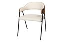 Ver imagem 1 de Cadeira Zaya Metal Preto Design Atemporal Sala de Jantar Moderna - Linho Off White/ Durango Kaki