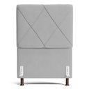 Ver imagem 2 de Cabeceira Cama Box Solteiro Mel 90cm com Frame Veludo Cinza Claro - Abmaza
