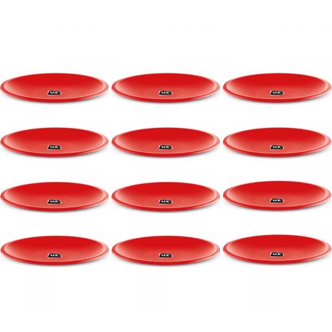 12 Pratos Plásticos Bandejas Servir 26cm Uz Lancherias Eventos Redondos Buffet