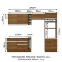 Ver imagem 4 de Armário de Cozinha Completa 290cm Rustic Cristal Madesa 09