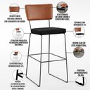 Ver imagem 7 de Kit 05 Banquetas Altas Cozinha Camel Linho Chumbo