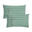 Ver imagem 1 de Kit 2 Capas para Almofada Drapeada Line T Retangular em Veludo Várias Cores Cor:verde Menta