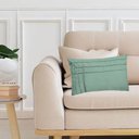 Ver imagem 2 de Kit 2 Capas para Almofada Drapeada Line T Retangular em Veludo Várias Cores Cor:verde Menta