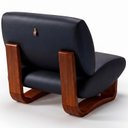 Ver imagem 4 de Poltrona Lusso Estofada Design Moderno Estrutura Madeira Cor Castanho Tecido Corino Preto