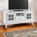 Ver imagem 1 de Rack para Sala com Pés Luis Xv 2 Portas 1 Gaveta e Nicho 60811 Hannover Linz Móveis - Laca Branco