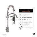 Ver imagem 4 de Kit Cuba para Cozinha Terena 58 Cm e Torneira Misturador Monocomando Saída para Filtro Carandaí -