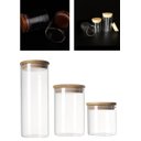 Ver imagem 3 de Kit 03 Potes de Vidro Alta Resistencia com Vedação e Tampa Bambu