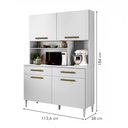 Ver imagem 4 de Armário de Cozinha Ceara 4 Portas 2 Gavetas Branco - Kaiki Móveis