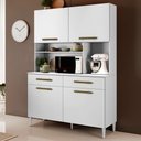 Ver imagem 1 de Armário de Cozinha Ceara 4 Portas 2 Gavetas Branco - Kaiki Móveis